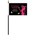 4" x 6" Single Reverse Polyester Stick Flags